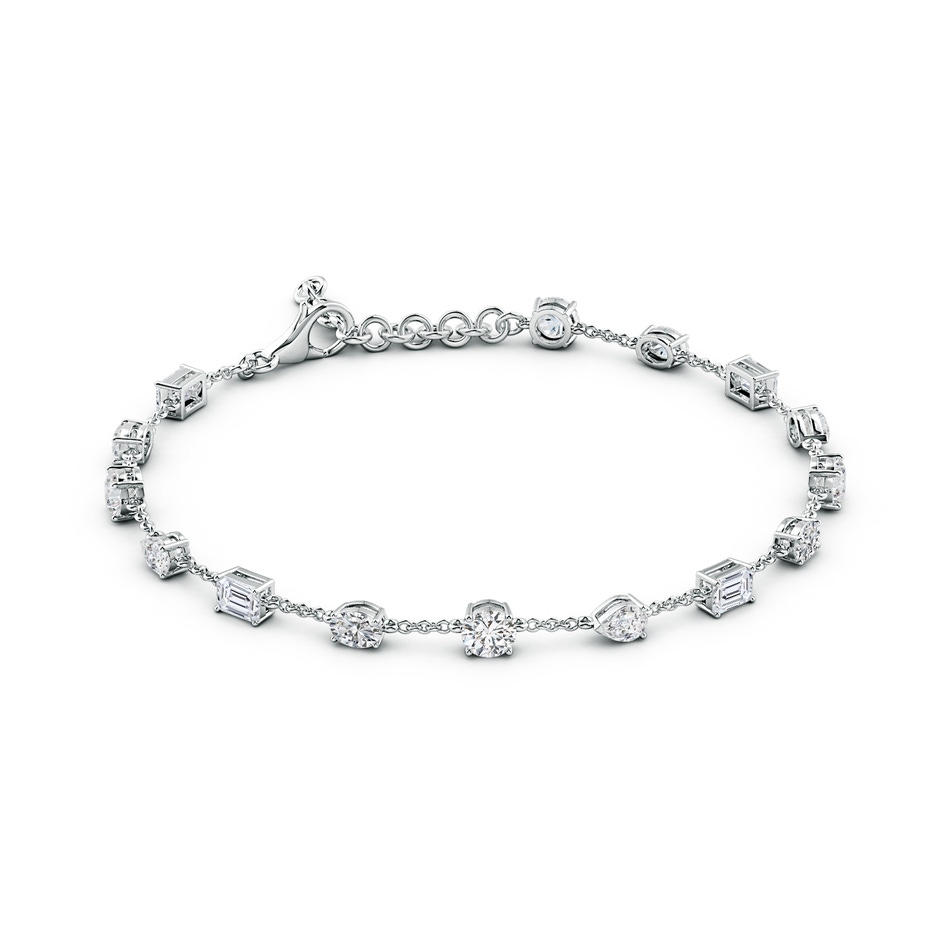 4.1mm HSI2 Multi-Shape Diamond Station Bracelet in White Gold side 199