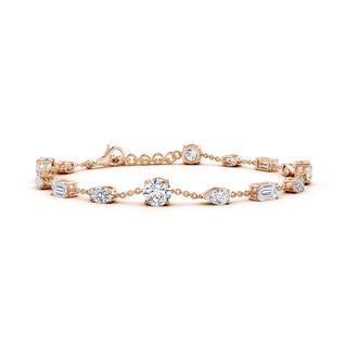 5.1mm HSI2 Multi-Shape Diamond Station Bracelet in Rose Gold