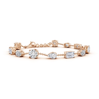 5.9mm HSI2 Multi-Shape Diamond Station Bracelet in 10K Rose Gold