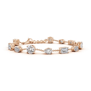 5.9mm IJI1I2 Multi-Shape Diamond Station Bracelet in Rose Gold