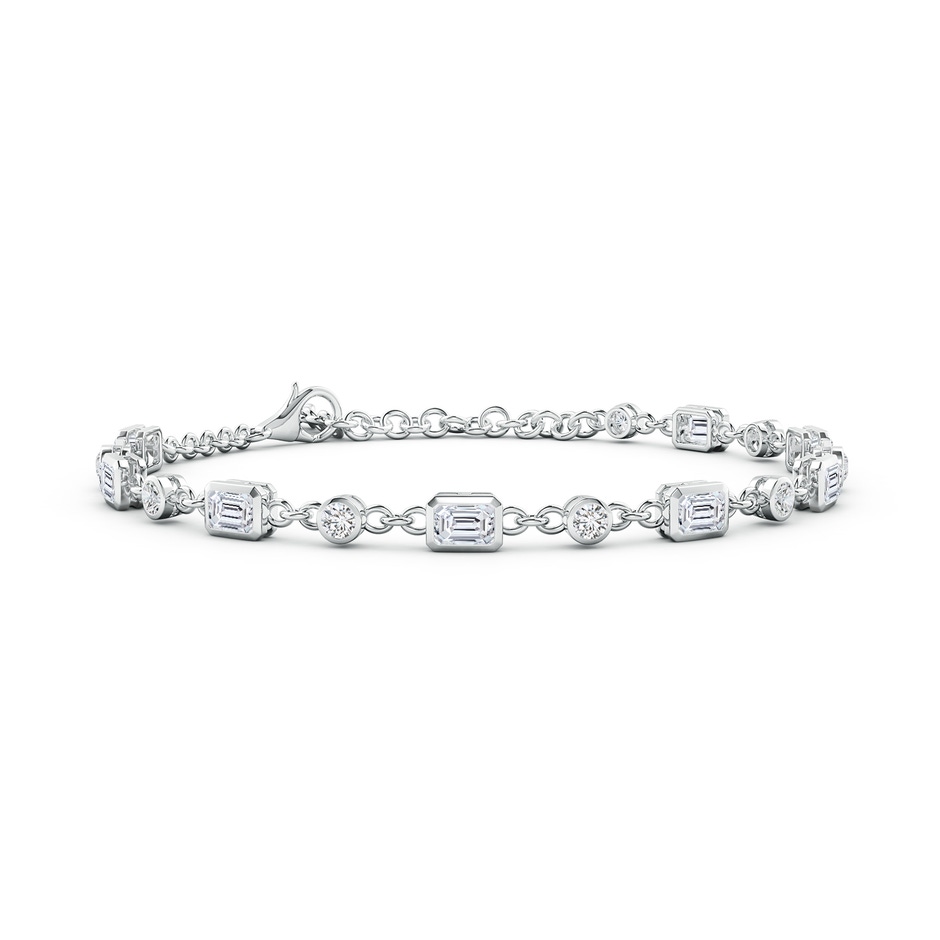 4x3mm HSI2 Emerald-Cut and Round Diamond Station Bracelet in White Gold 