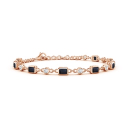 Emerald Cut Blue Sapphire Tennis Bracelets