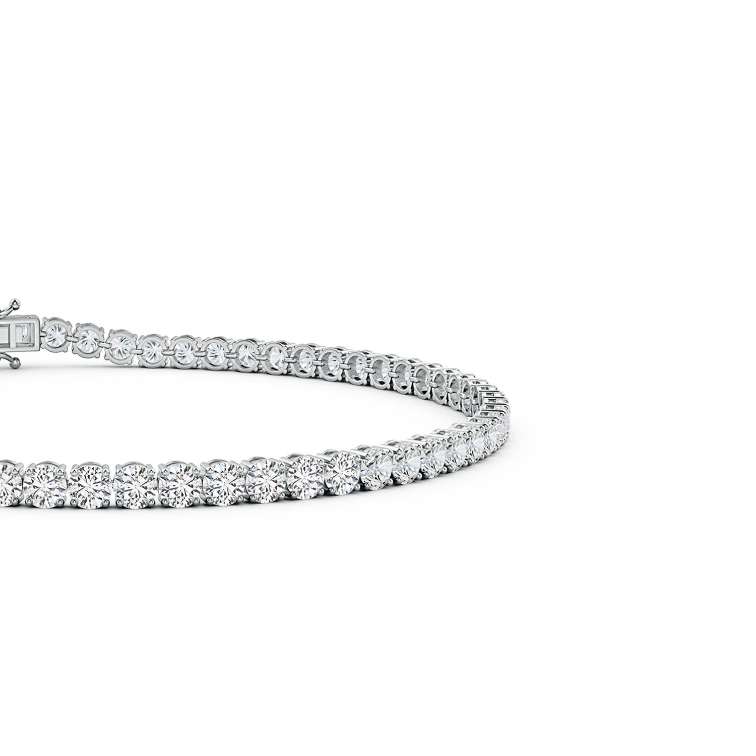 2.4mm HSI2 Round Diamond Classic Tennis Bracelet in White Gold