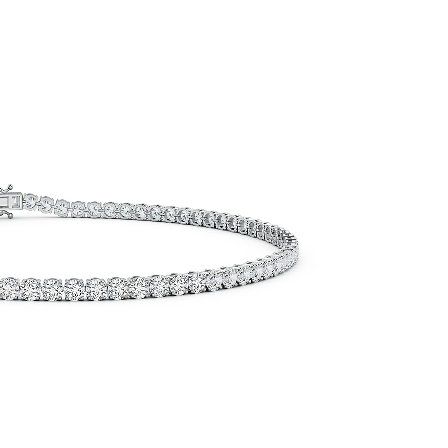 2mm HSI2 Round Diamond Classic Tennis Bracelet in White Gold - side 2