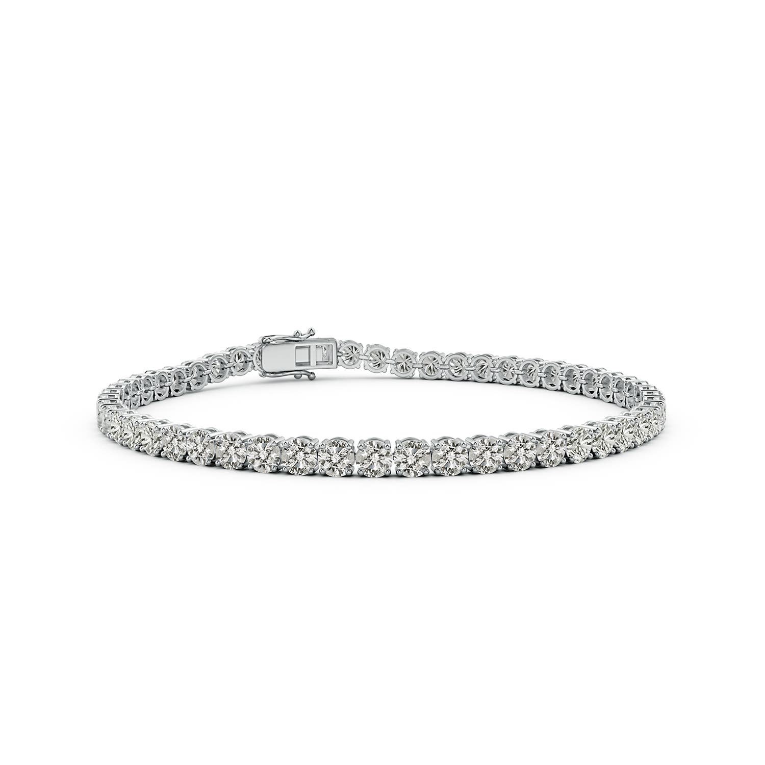 3mm KI3 Round Diamond Classic Tennis Bracelet in White Gold