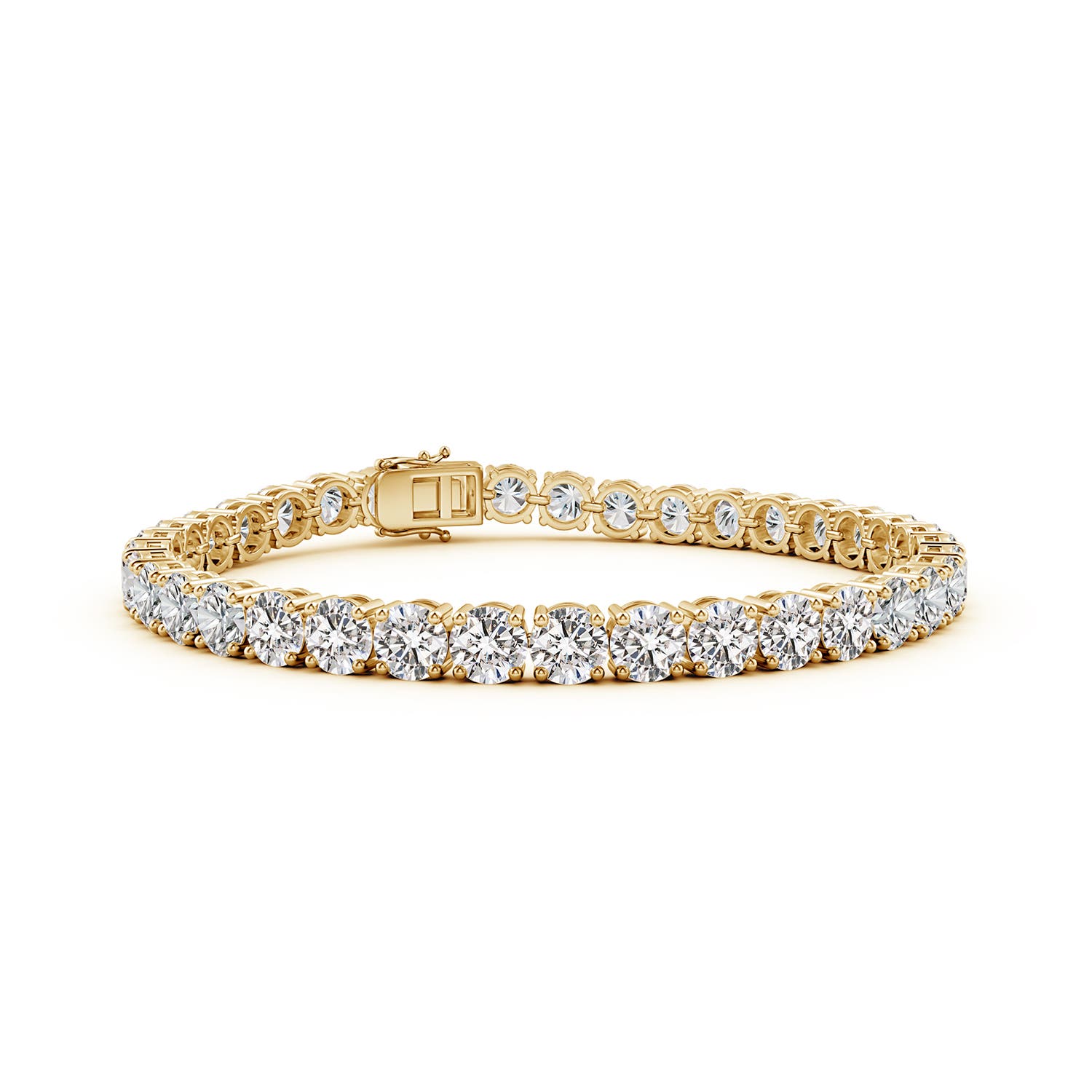 4.6mm IJI1I2 Round Diamond Classic Tennis Bracelet in Yellow Gold