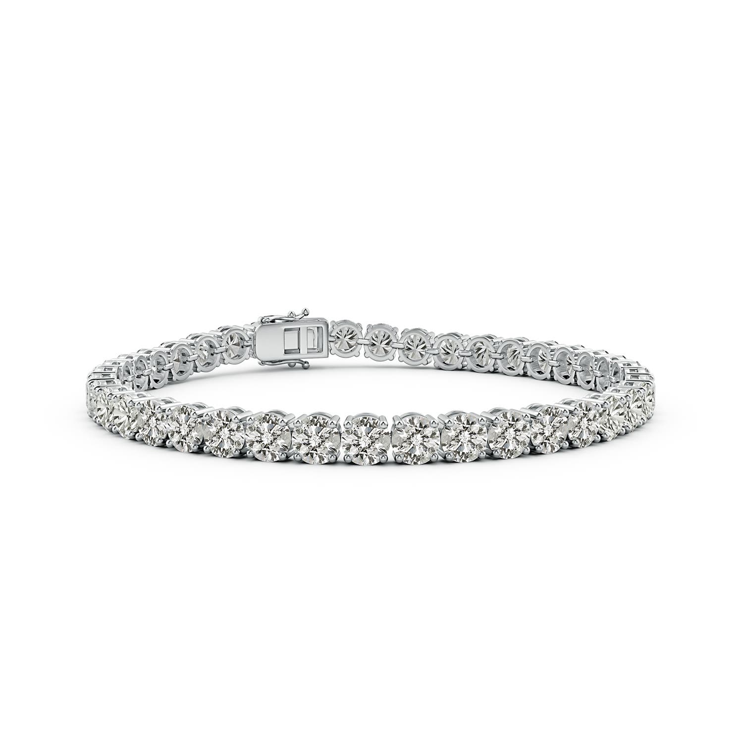 4mm KI3 Round Diamond Classic Tennis Bracelet in White Gold