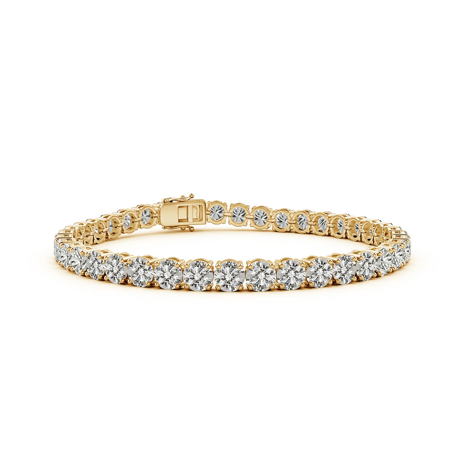 4mm KI3 Round Diamond Classic Tennis Bracelet in Yellow Gold