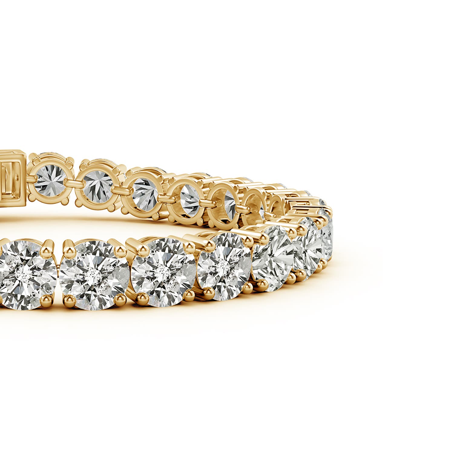 6.35mm KI3 Round Diamond Classic Tennis Bracelet in Yellow Gold