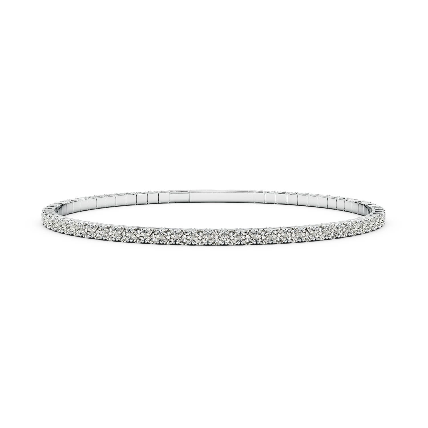 Angara 3.65 CTW Classic Round Diamond Flex Bangle in 14K White Gold