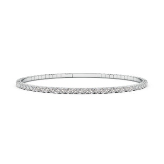 2mm IJI1I2 Classic Round Diamond Flex Bangle in White Gold