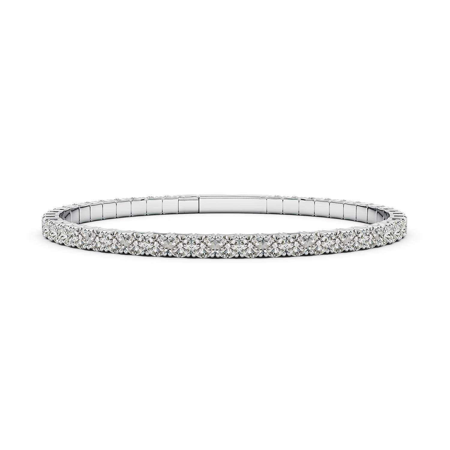 Angara 7.16 CTW Classic Round Diamond Flex Bangle in 14K White Gold