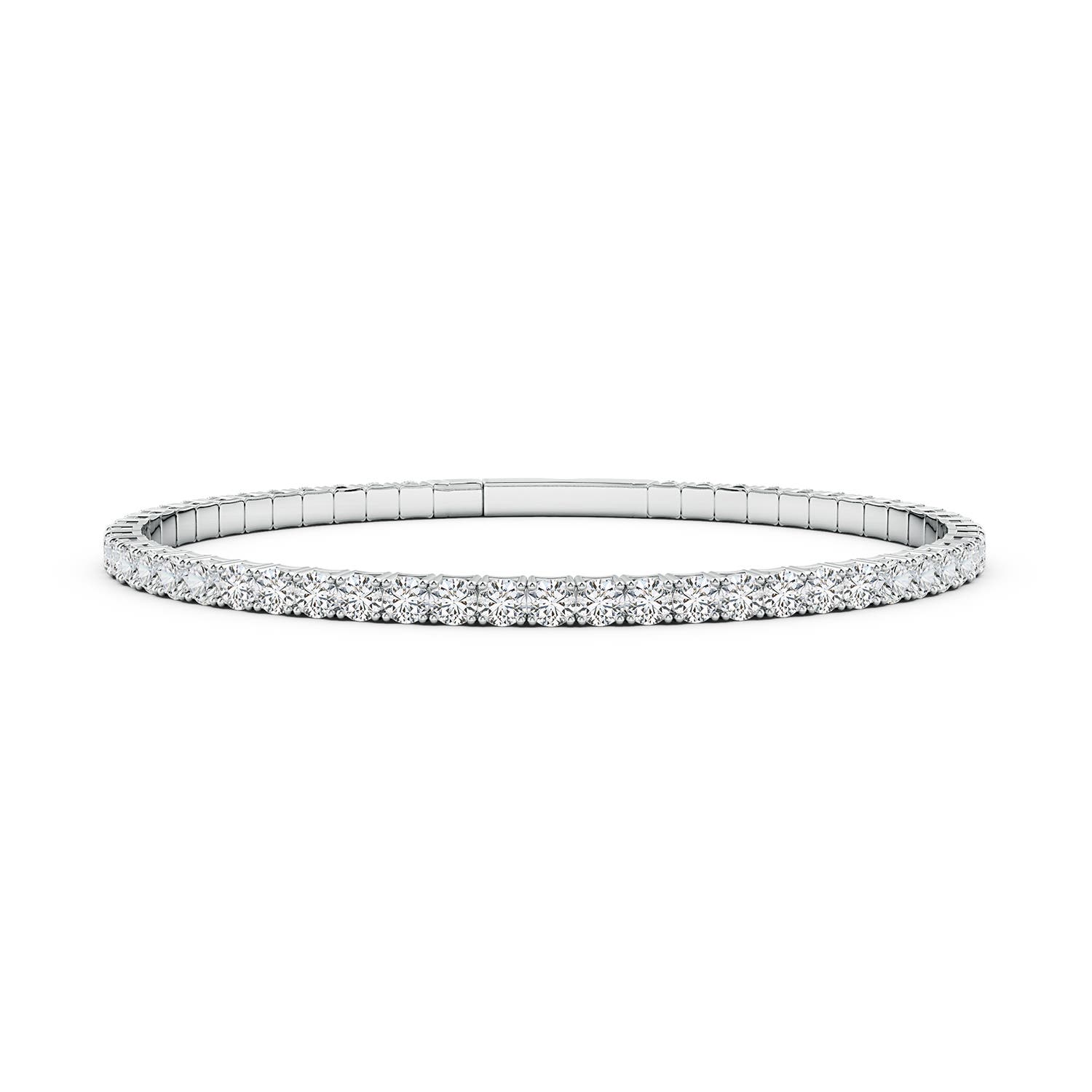 3mm HSI2 Classic Round Diamond Flex Bangle in White Gold