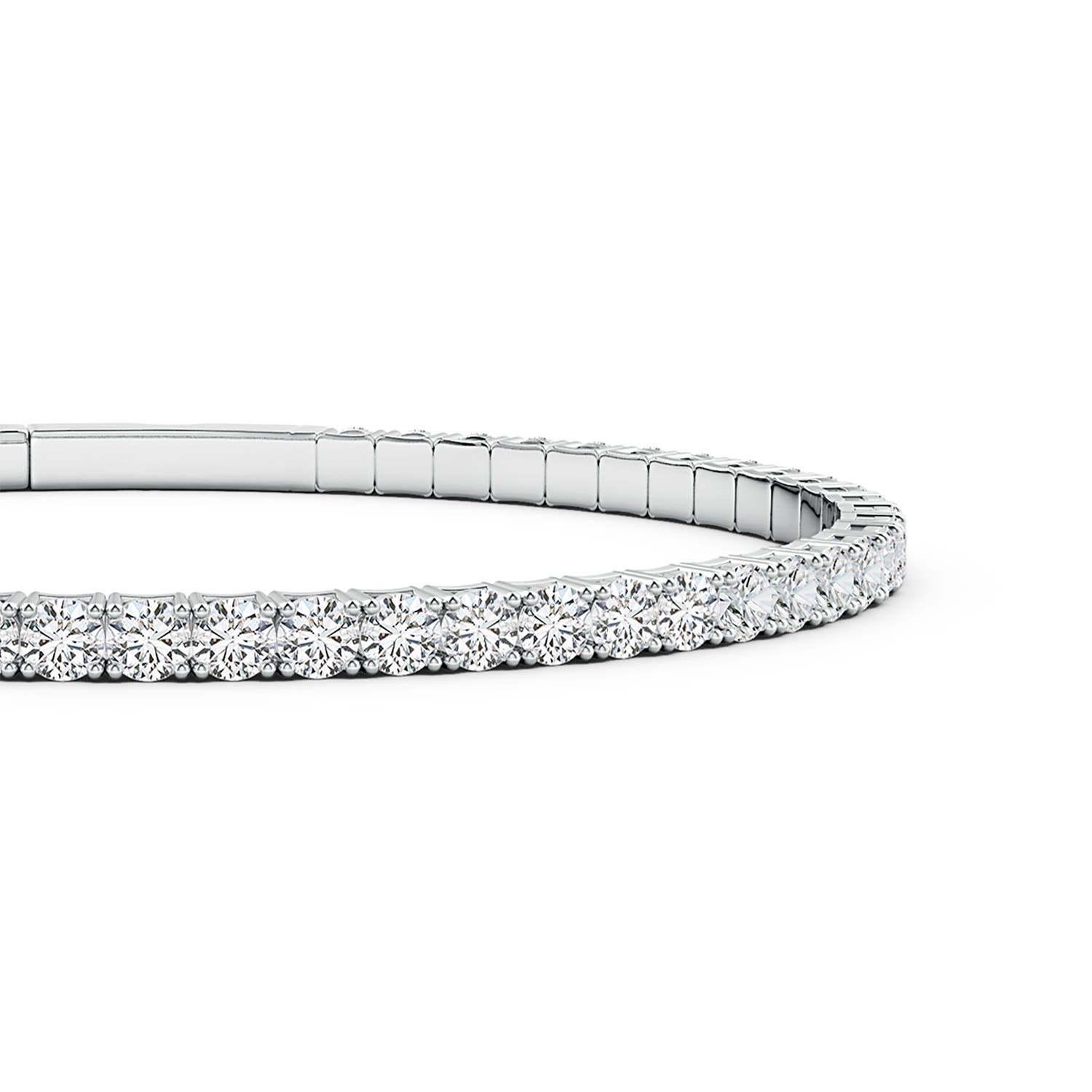 3mm HSI2 Classic Round Diamond Flex Bangle in White Gold