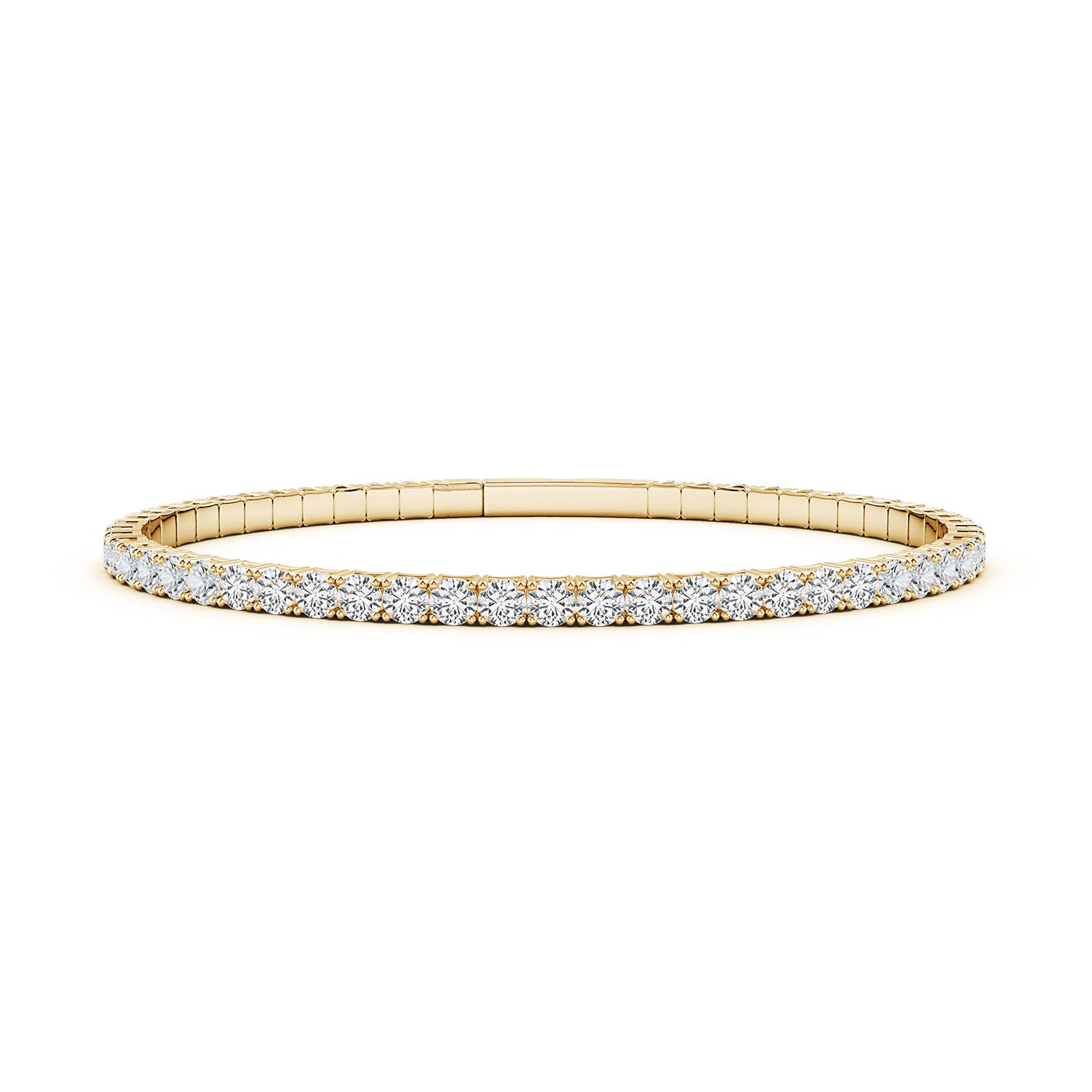 3mm HSI2 Classic Round Diamond Flex Bangle in Yellow Gold