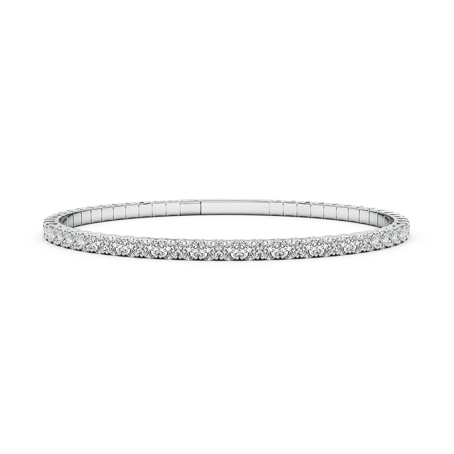 Angara 5.57 CTW Classic Round Diamond Flex Bangle in 14K White Gold