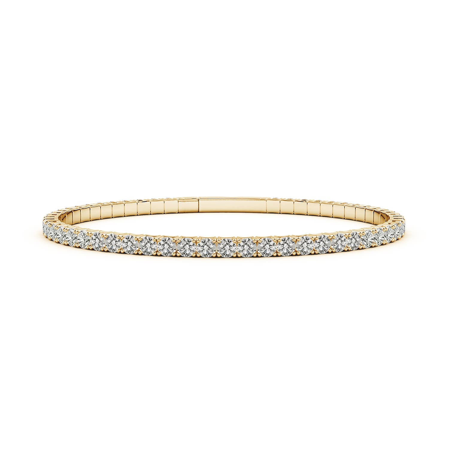 3mm KI3 Classic Round Diamond Flex Bangle in Yellow Gold