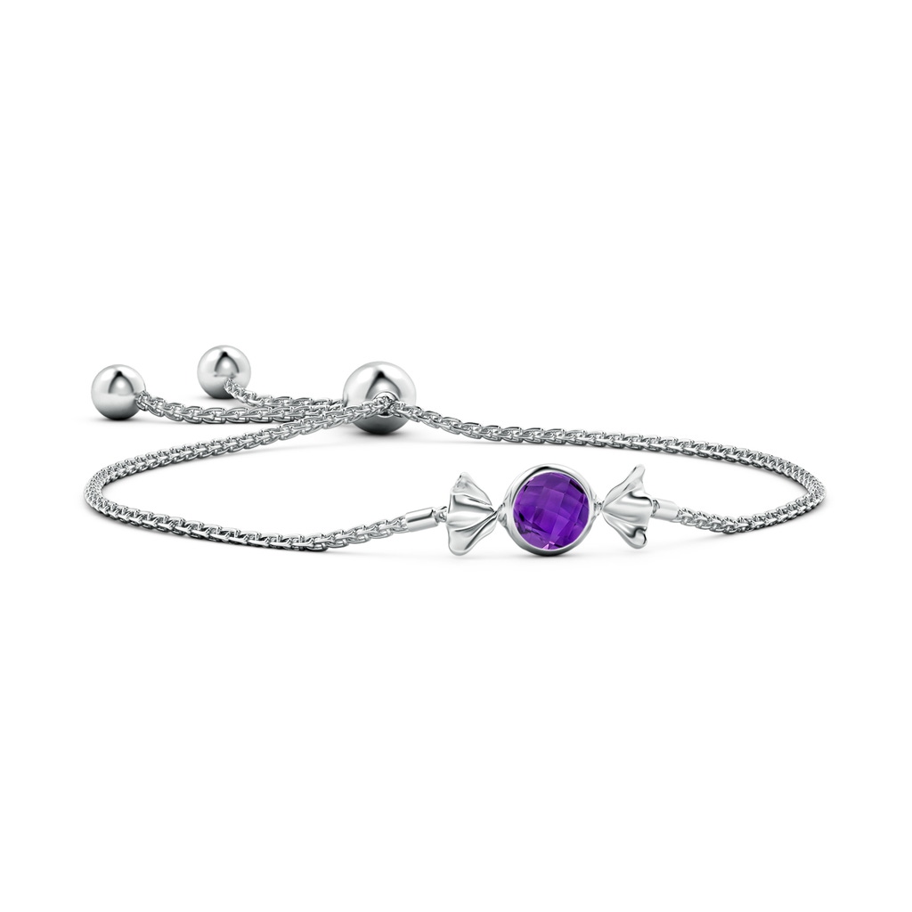 6mm AAAA Sweet Treats Round Amethyst Candy Bracelet in S999 Silver