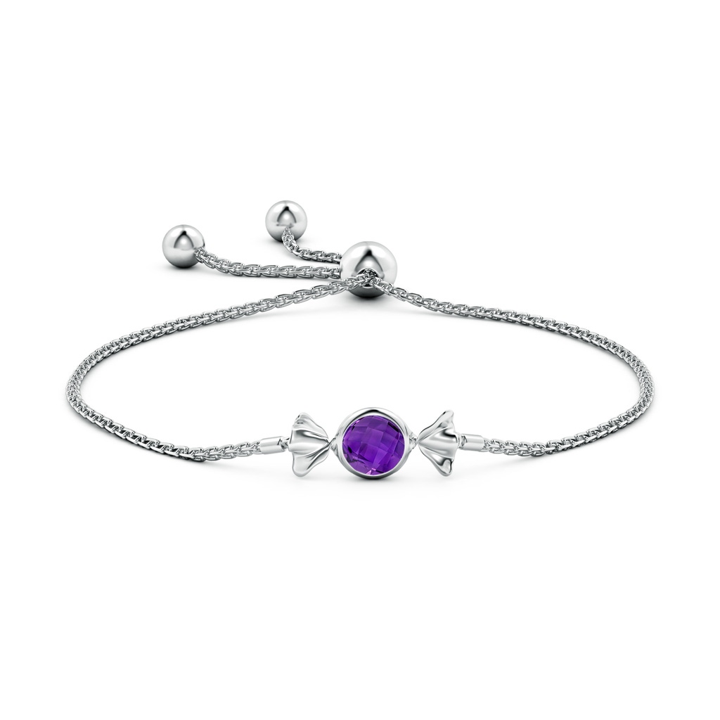 6mm AAAA Sweet Treats Round Amethyst Candy Bracelet in S999 Silver - side 199