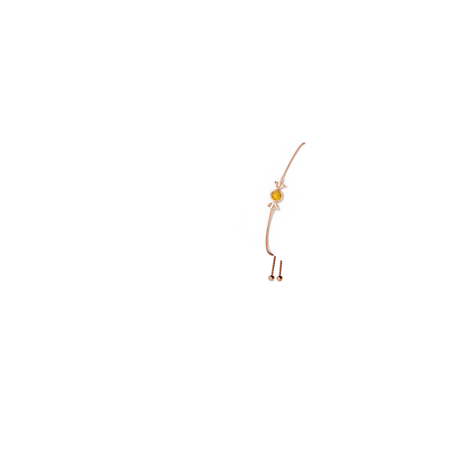 6mm AA Sweet Treats Round Citrine Candy Bracelet in Rose Gold - body_arm