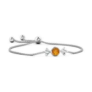 6mm AAA Sweet Treats Round Citrine Candy Bracelet in White Gold