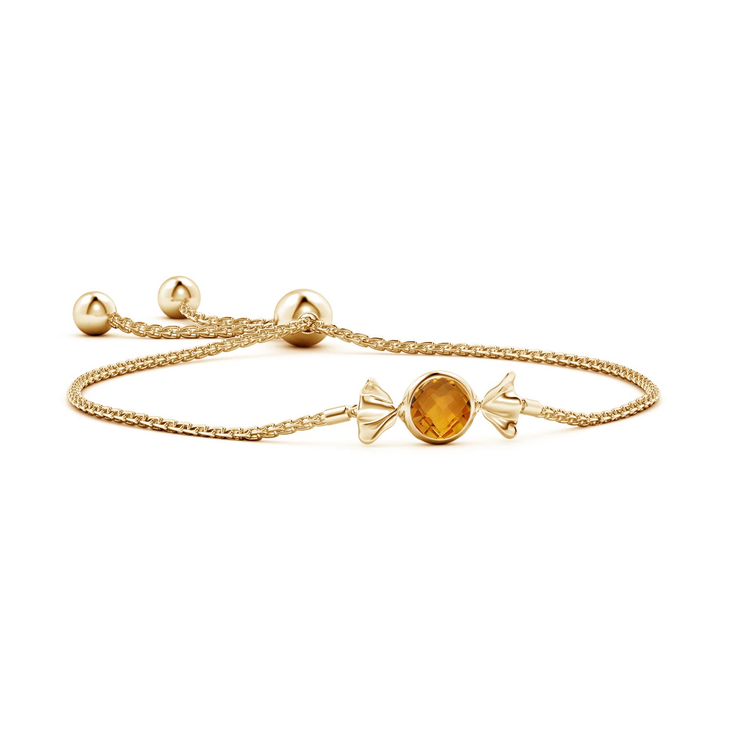 6mm AAA Sweet Treats Round Citrine Candy Bracelet in Yellow Gold