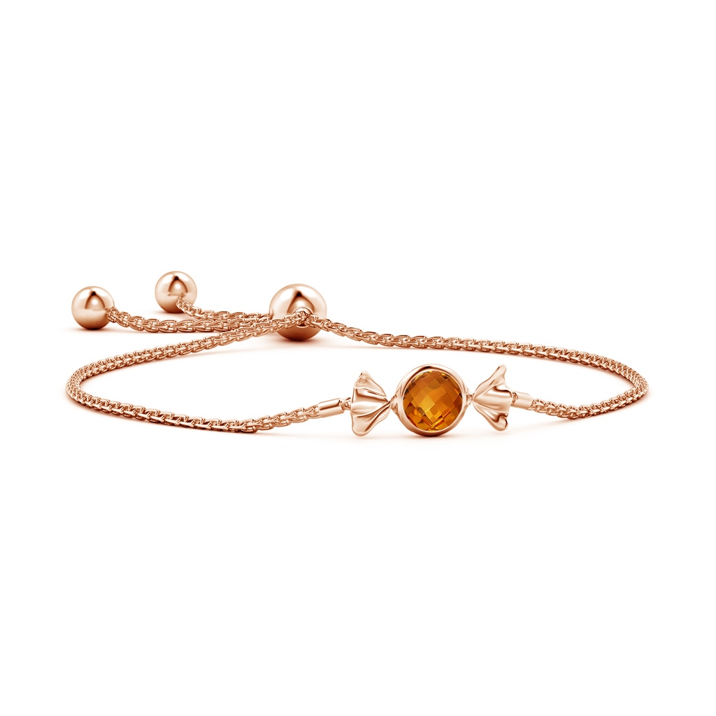 6mm AAAA Sweet Treats Round Citrine Candy Bracelet in Rose Gold