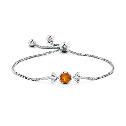 6mm AAAA Sweet Treats Round Citrine Candy Bracelet in White Gold - side 3