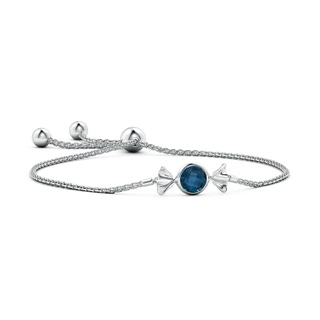 6mm AAAA Sweet Treats Round London Blue Topaz Candy Bracelet in White Gold