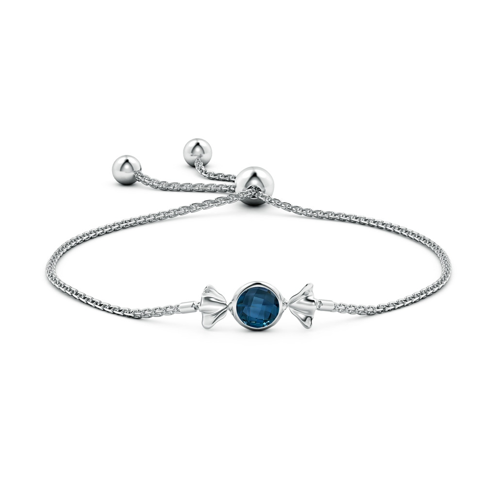 6mm AAAA Sweet Treats Round London Blue Topaz Candy Bracelet in White Gold - side 199
