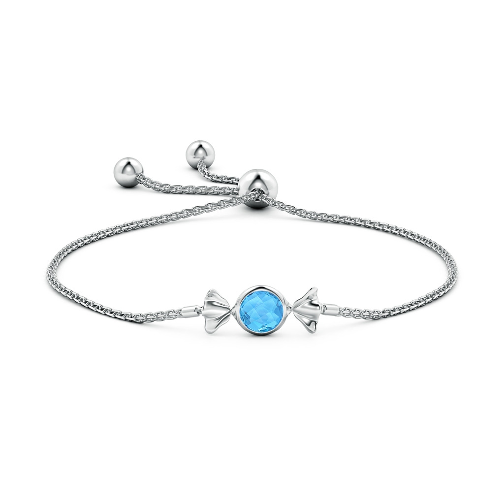 6mm AAA Sweet Treats Round Swiss Blue Topaz Candy Bracelet in White Gold Side 199