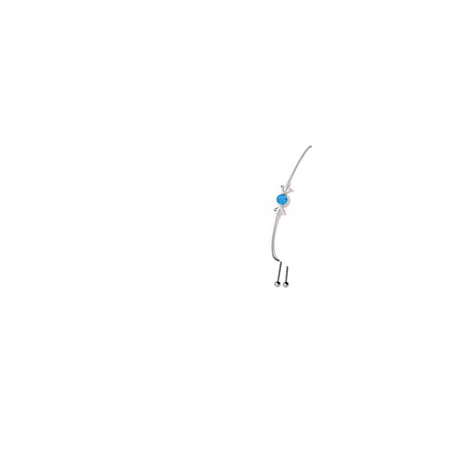 6mm AAAA Sweet Treats Round Swiss Blue Topaz Candy Bracelet in White Gold - body_arm