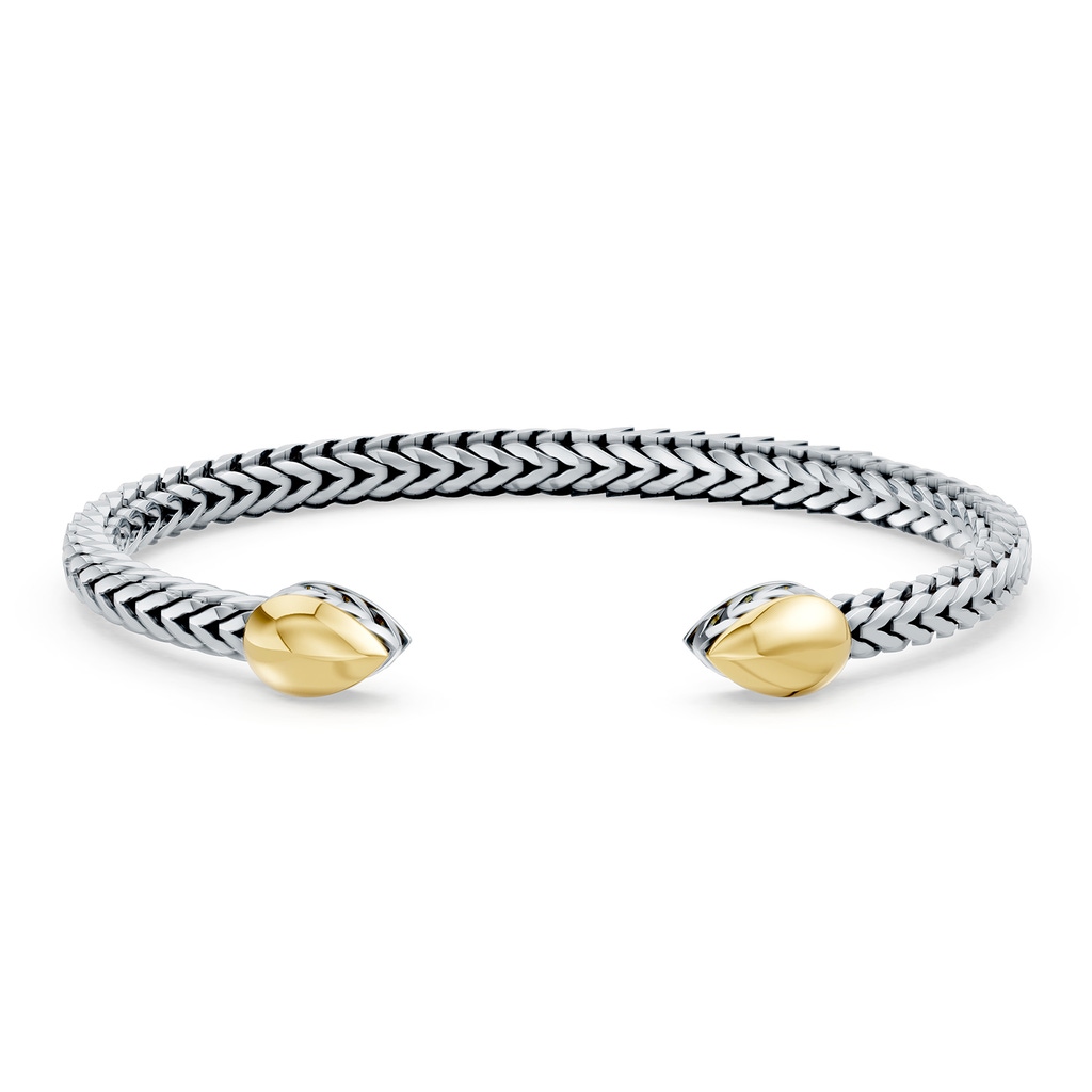 70 Oxidized Sterling Silver and 18K Yellow Gold Open Flex Cuff Bracelet in  Sterling Silver & 18K Yellow Gold - side 199