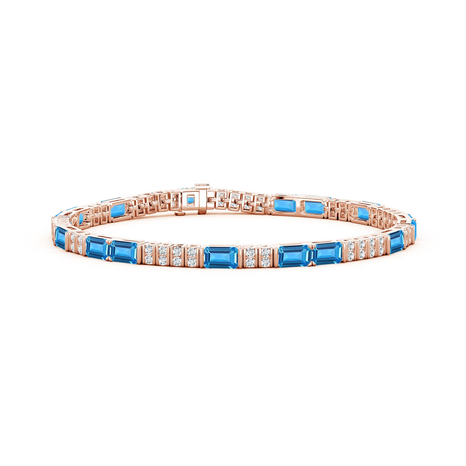 Rose Gold Swiss Blue Topaz Bracelets