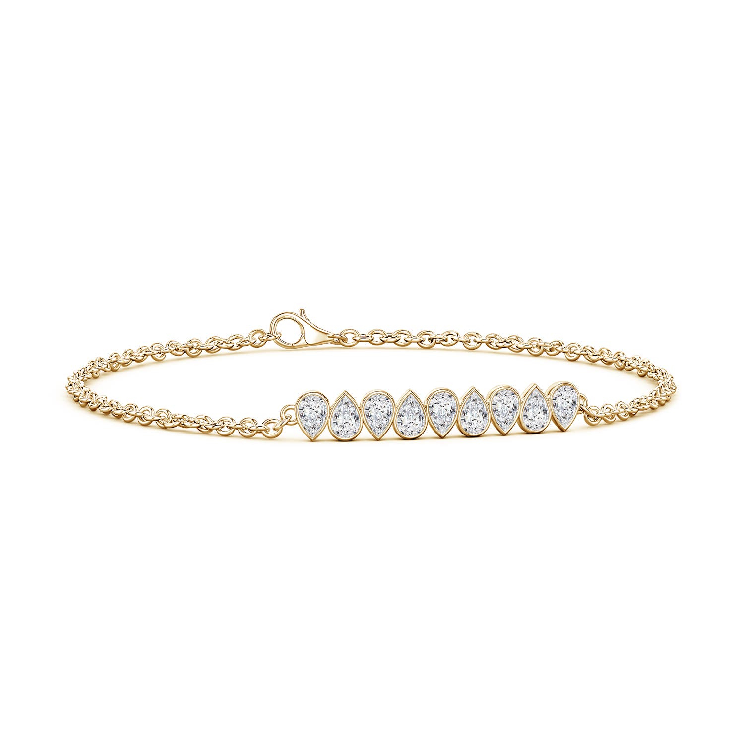 Pear Diamond Chain Bracelets