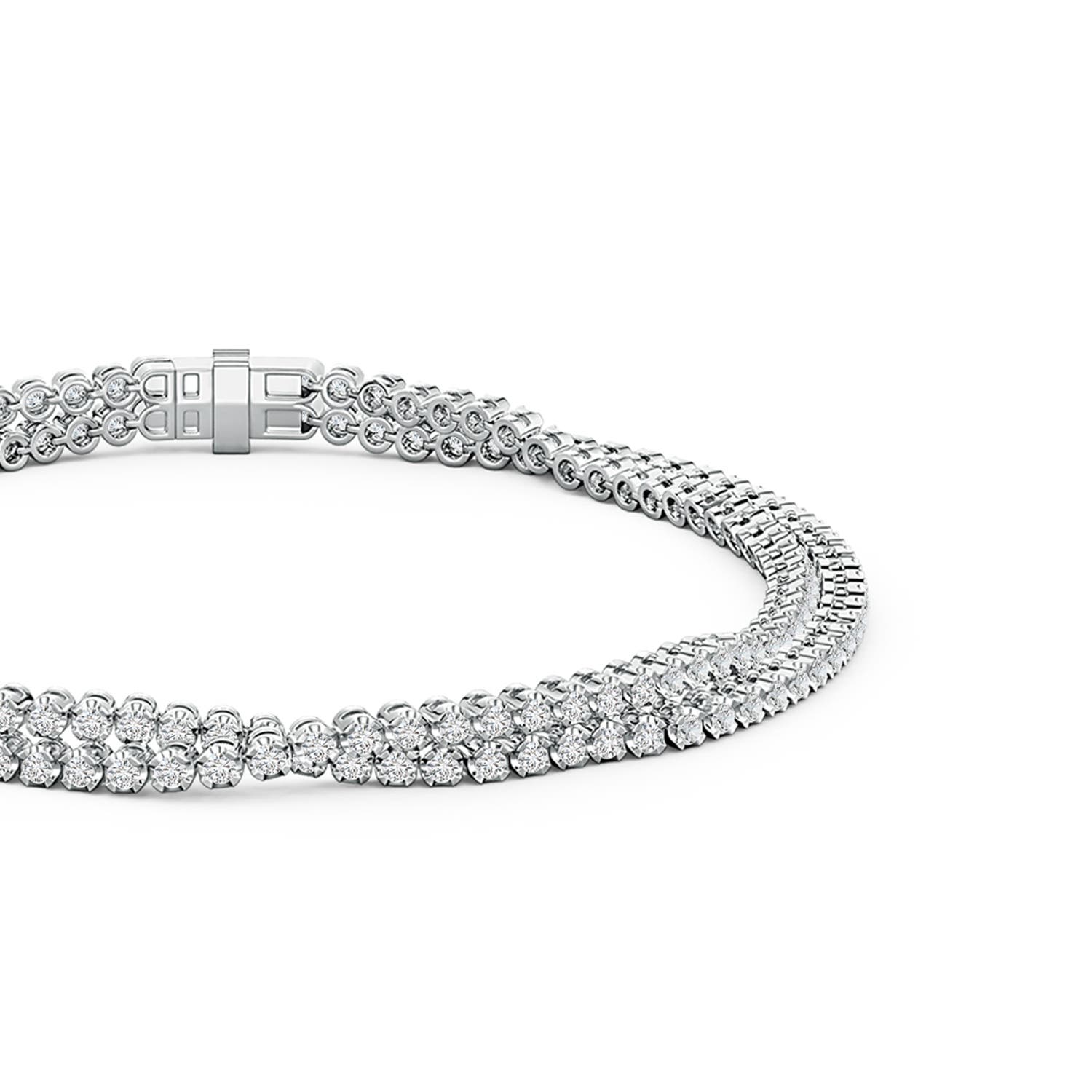 1.3mm HSI2 Round Diamond Intertwined Tennis Bracelet in 18K White Gold