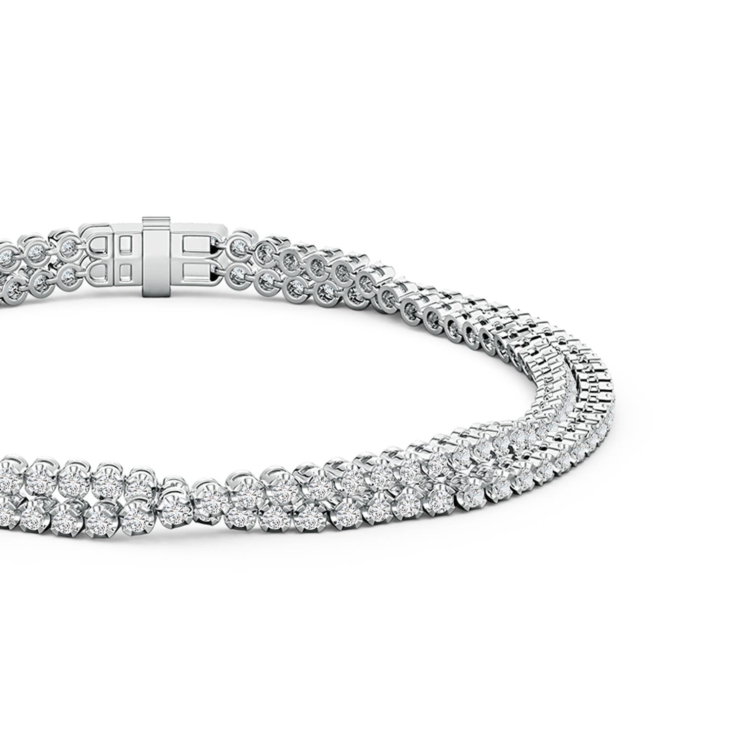 1.5mm HSI2 Round Diamond Intertwined Tennis Bracelet in White Gold - side 2