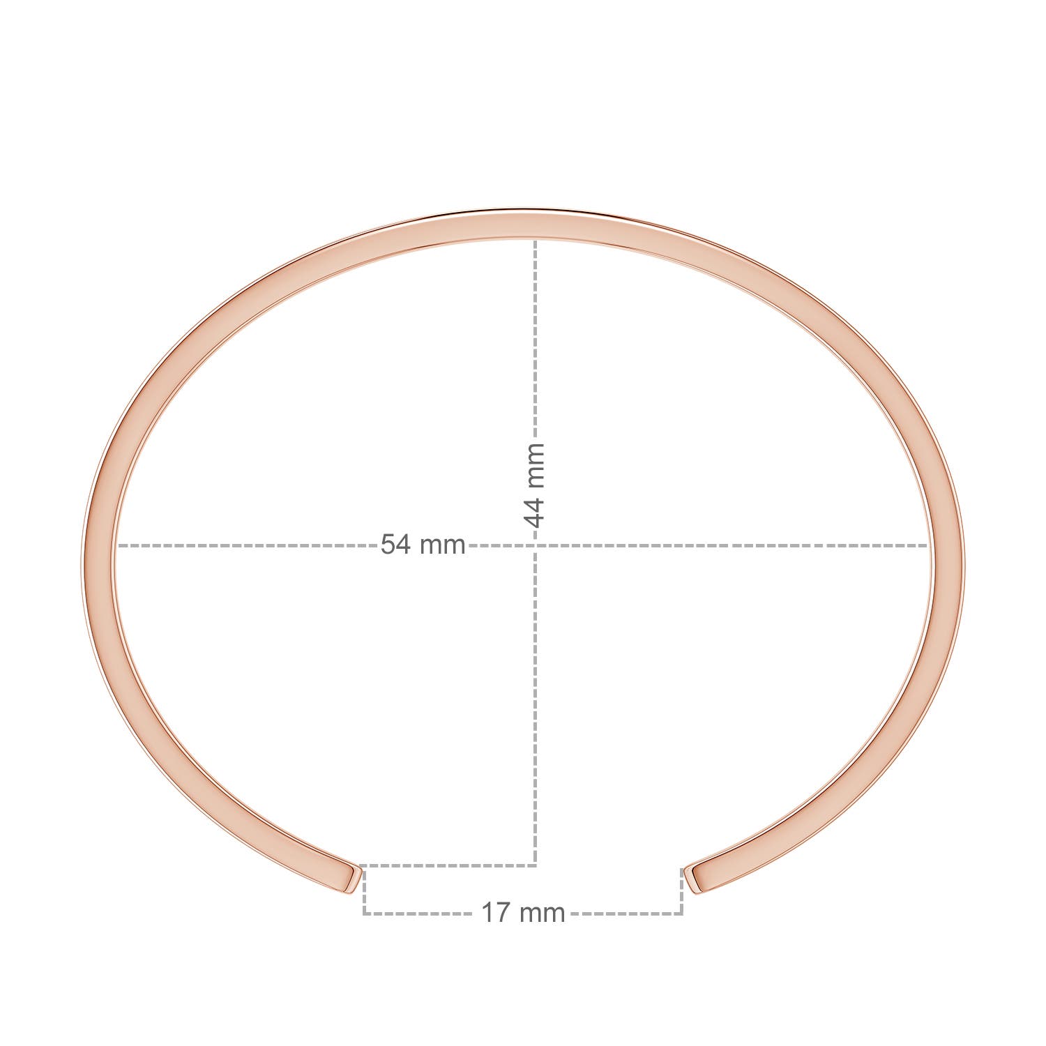 7x5mm AAA Oval and Emerald-Cut Ruby Two-Stone Cuff Bracelet in Rose Gold - ruler - ruler