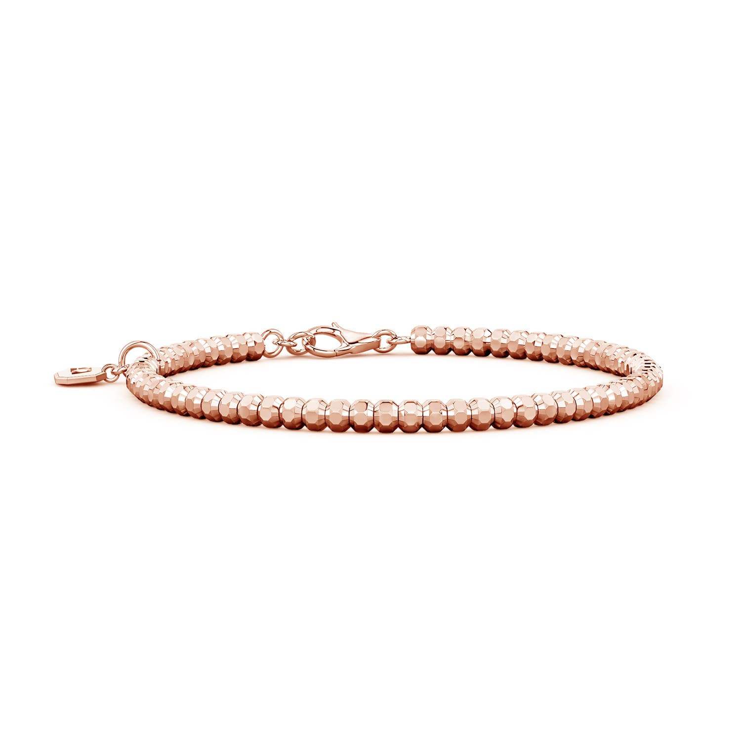 Lobster Claw 90 Men's Octagon Metal Bracelet in Rose Gold