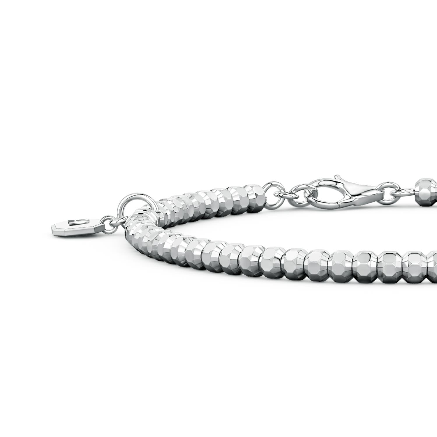 Lobster Claw 90 Men's Octagon Metal Bracelet in S999 Silver - side 4