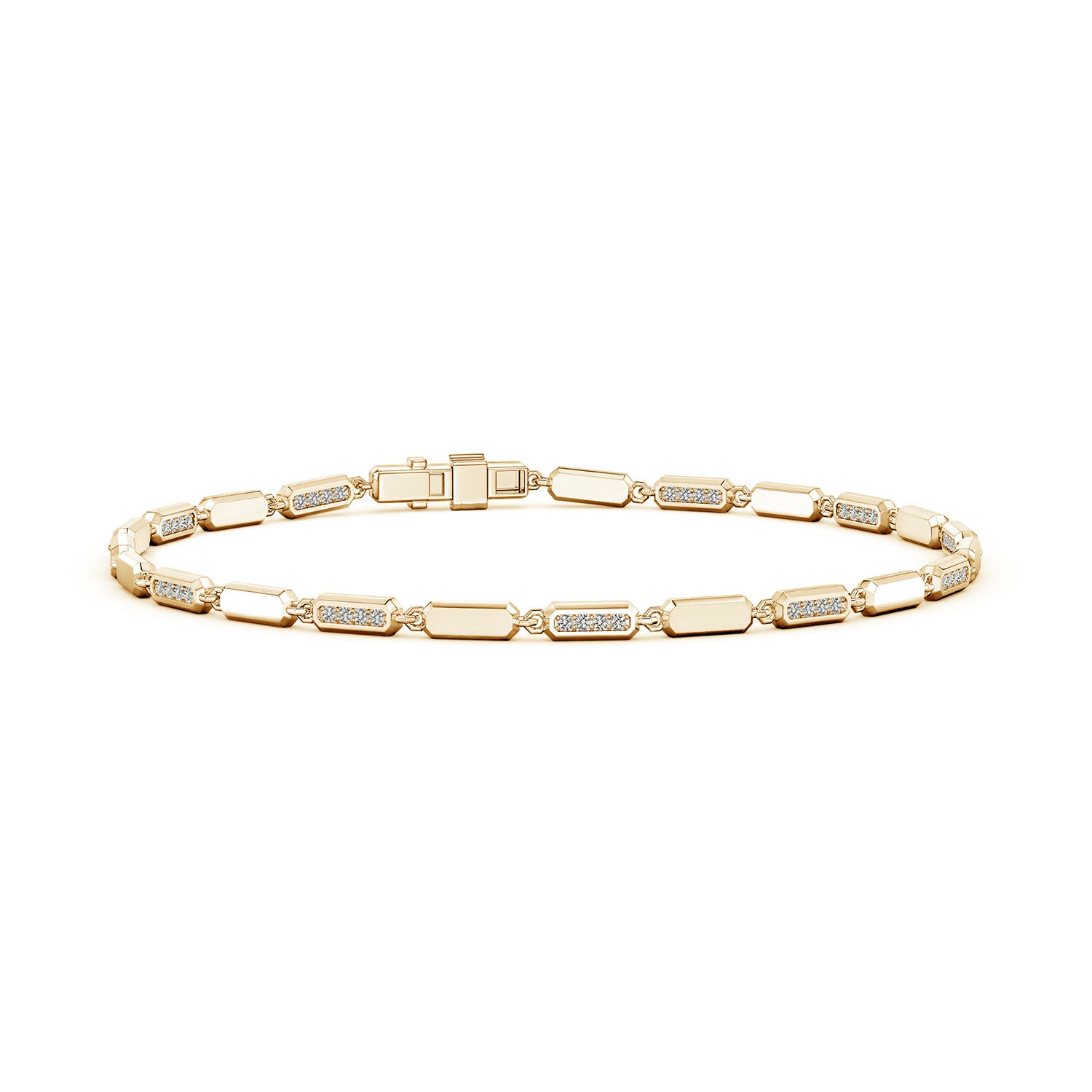 Angara 0.7 CTW Men's Diamond Octagon Tennis Bracelet in 14K Yellow Gold