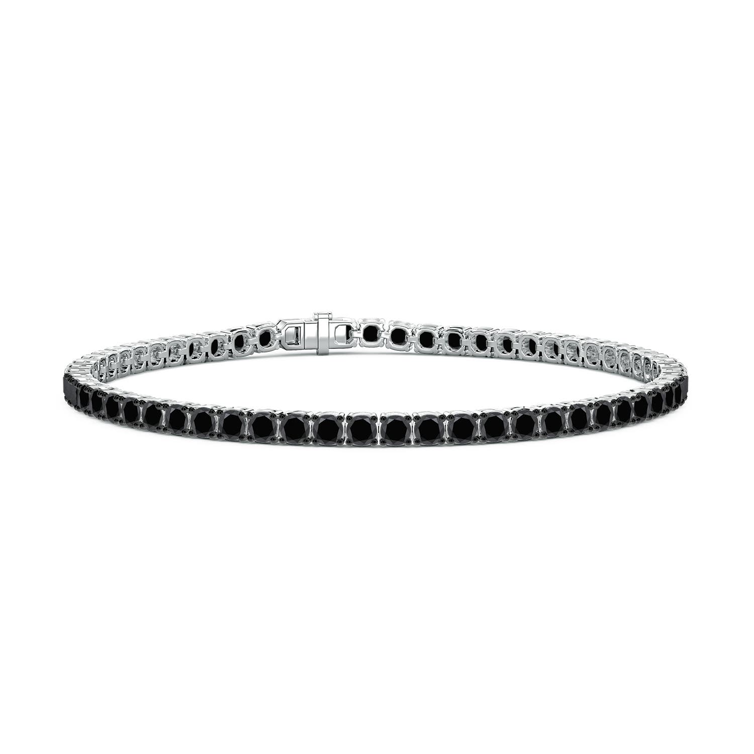 3.4mm AA Enhanced Black Diamond Men’s Tennis Bracelet in P950 Platinum