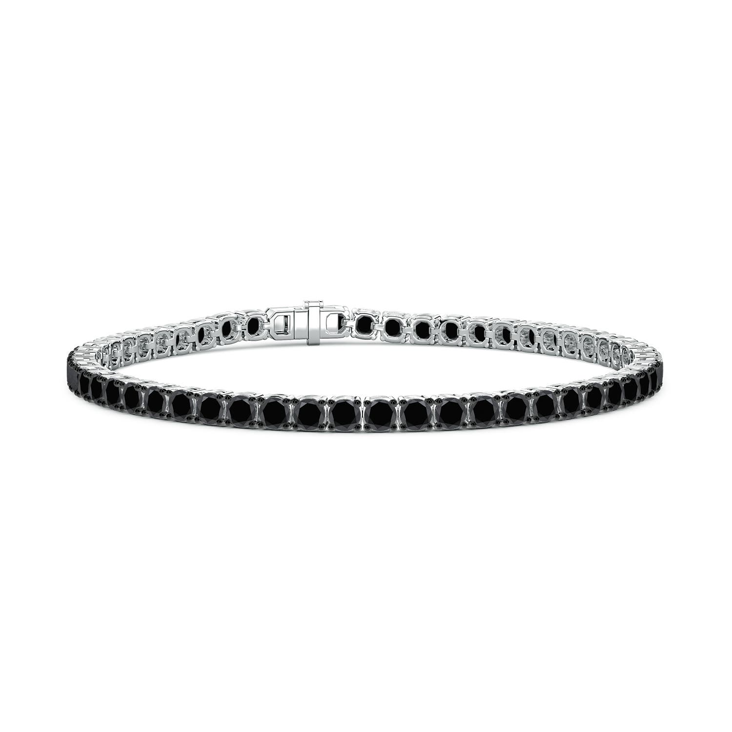 3.7mm AA Enhanced Black Diamond Men’s Tennis Bracelet in White Gold