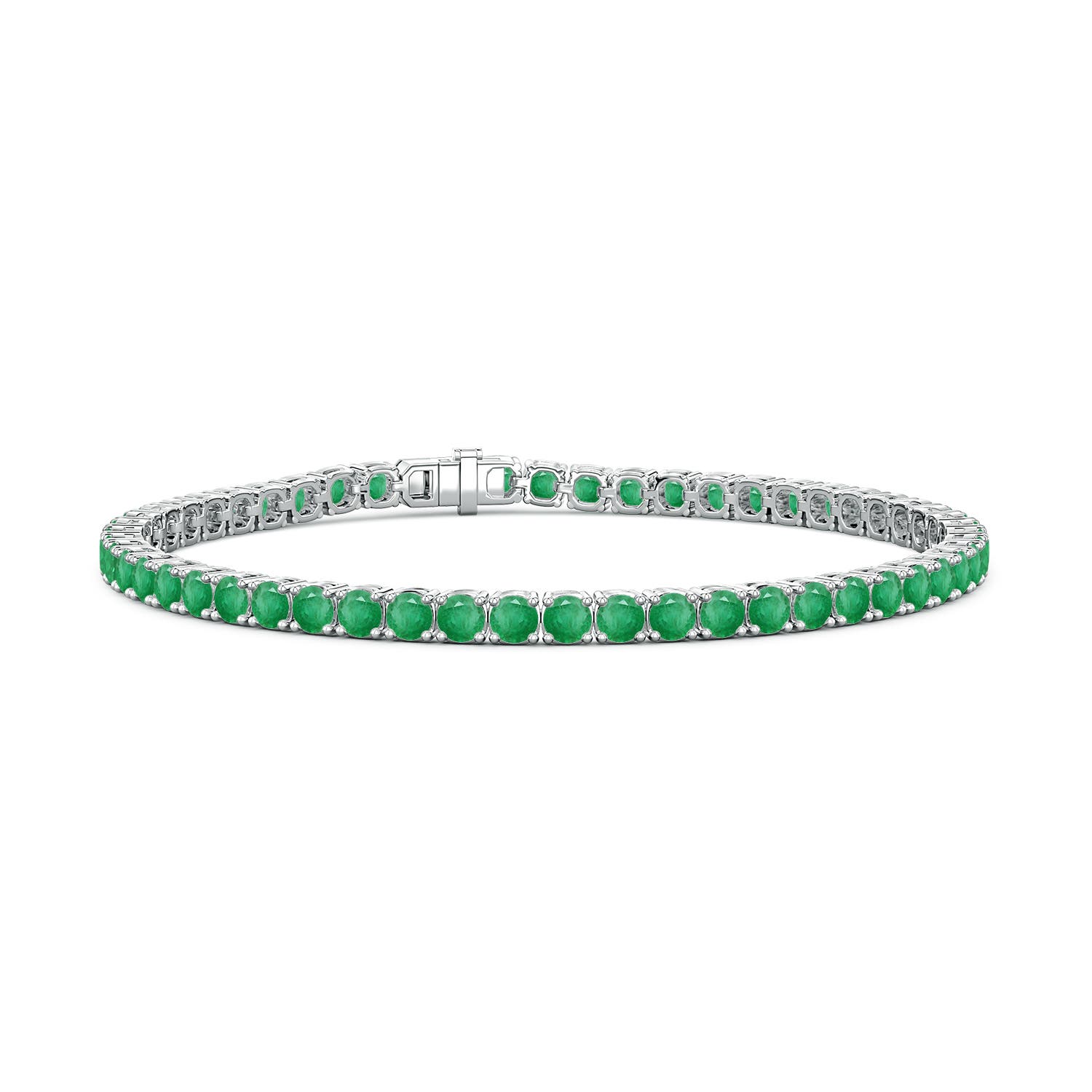 Angara 10.26 CTW Emerald Menâs Tennis Bracelet in 18K White Gold