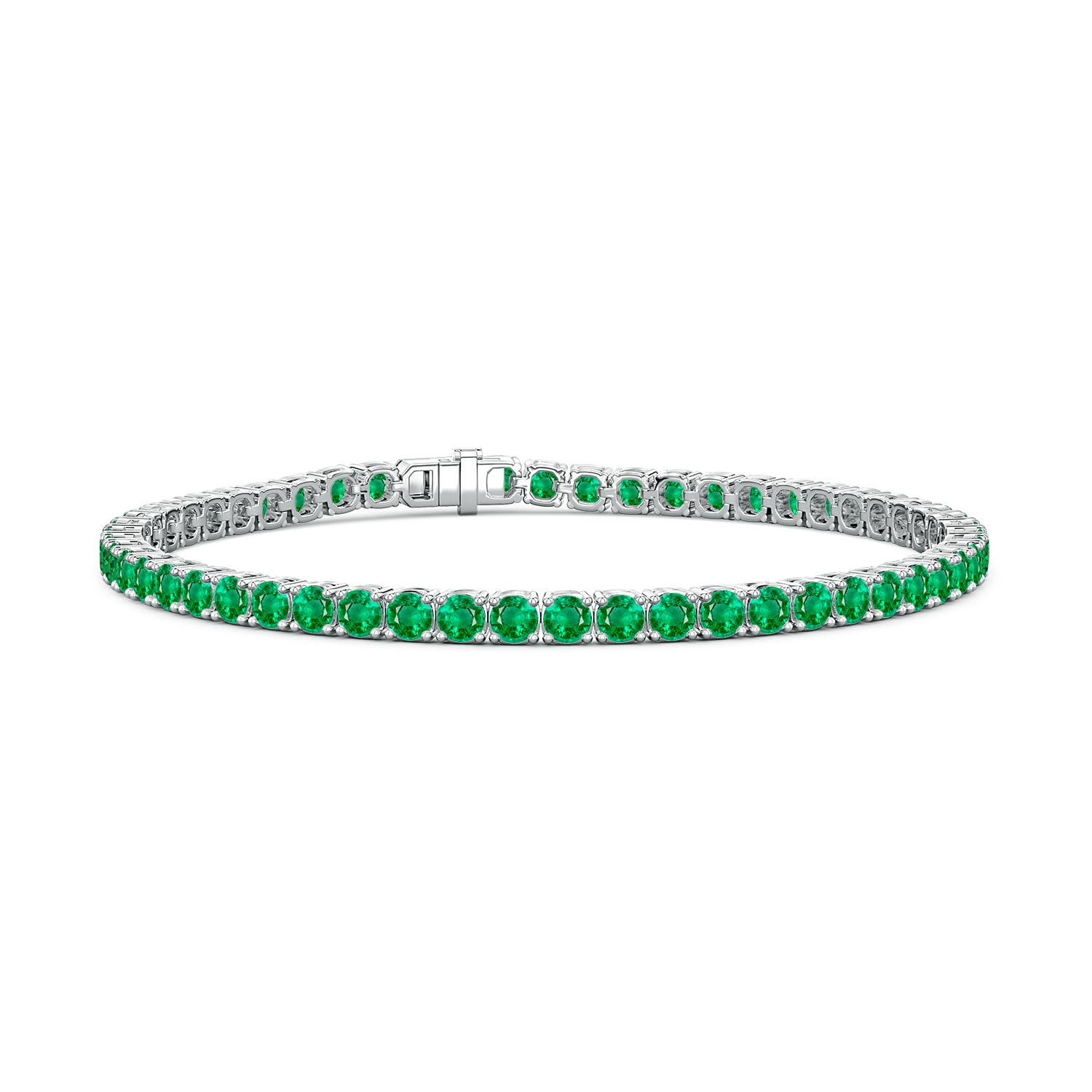 Angara 10.26 CTW Emerald Menâs Tennis Bracelet in 18K White Gold