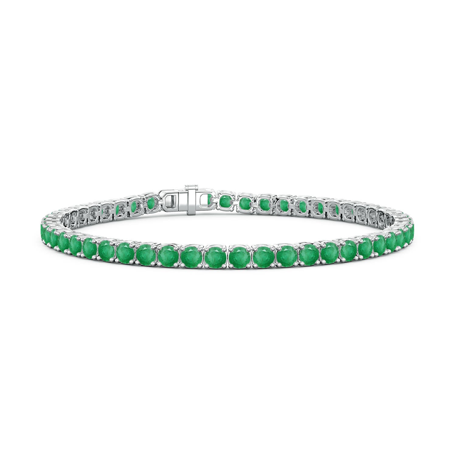 Angara 12.0 CTW Emerald Menâs Tennis Bracelet in Platinum