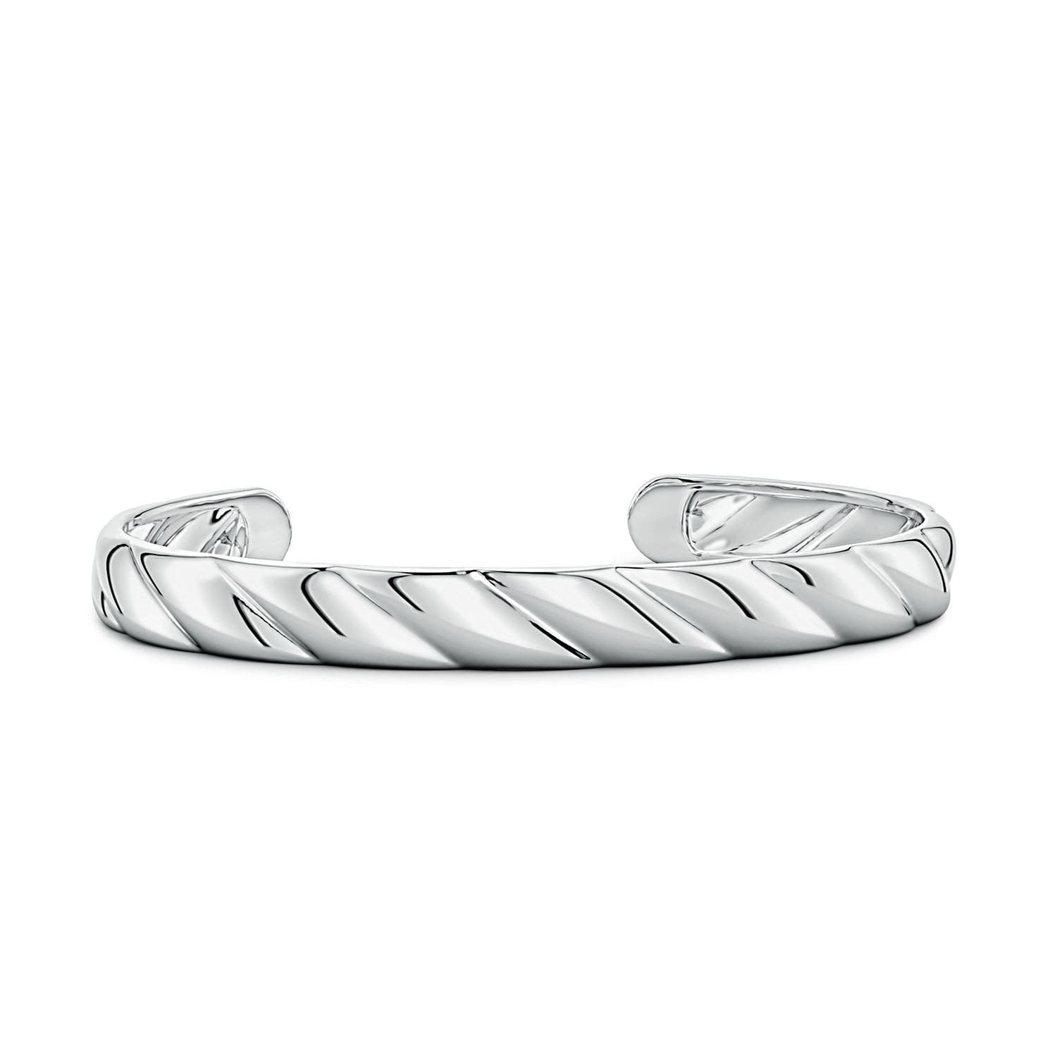 70 Men's Twisted Cuff Bracelet in White Gold