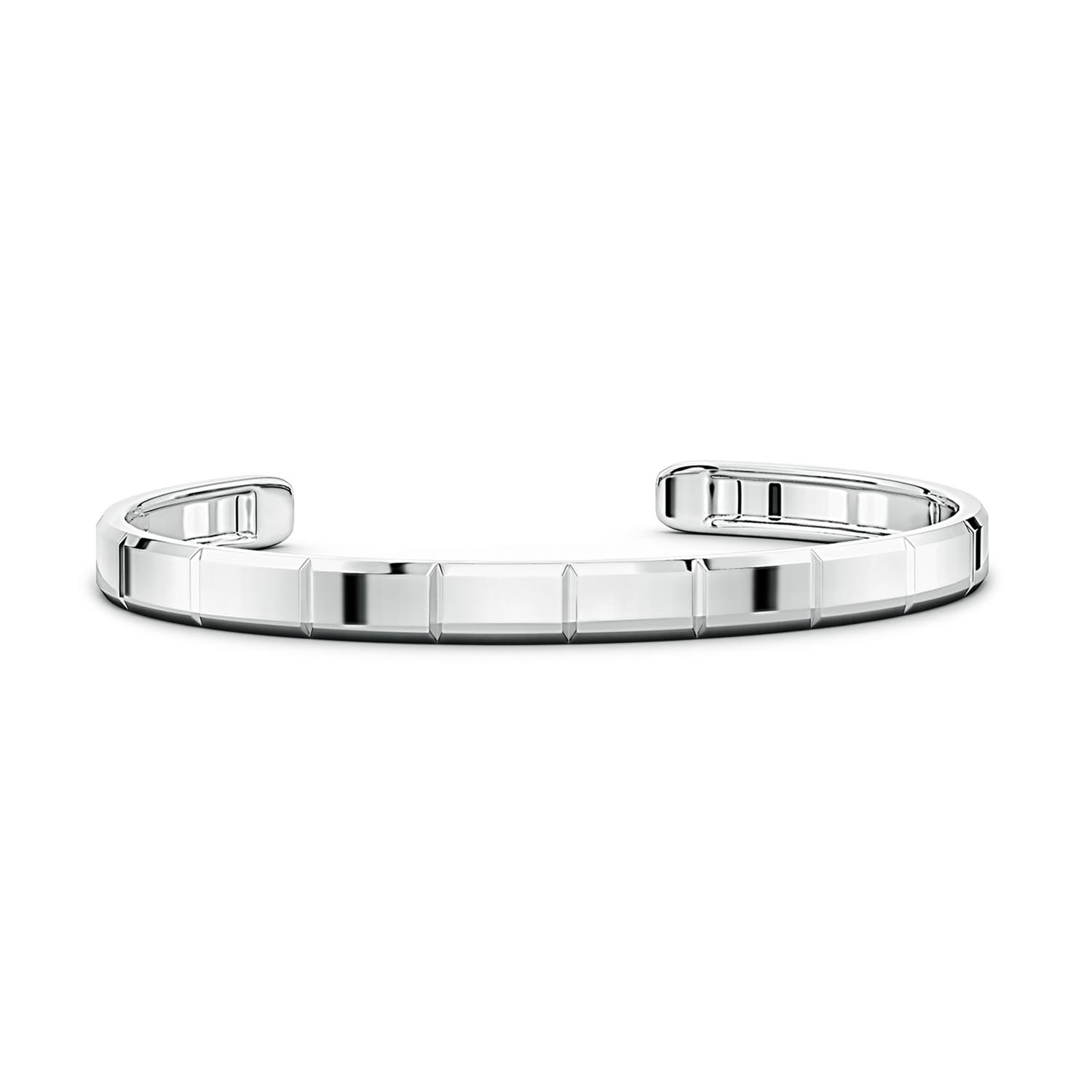 70 Men's Beveled Edge Cuff Bracelet in White Gold