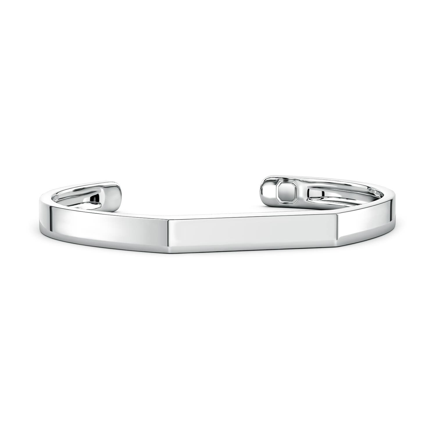 70 Men's Flat-Top Cuff Bracelet in White Gold