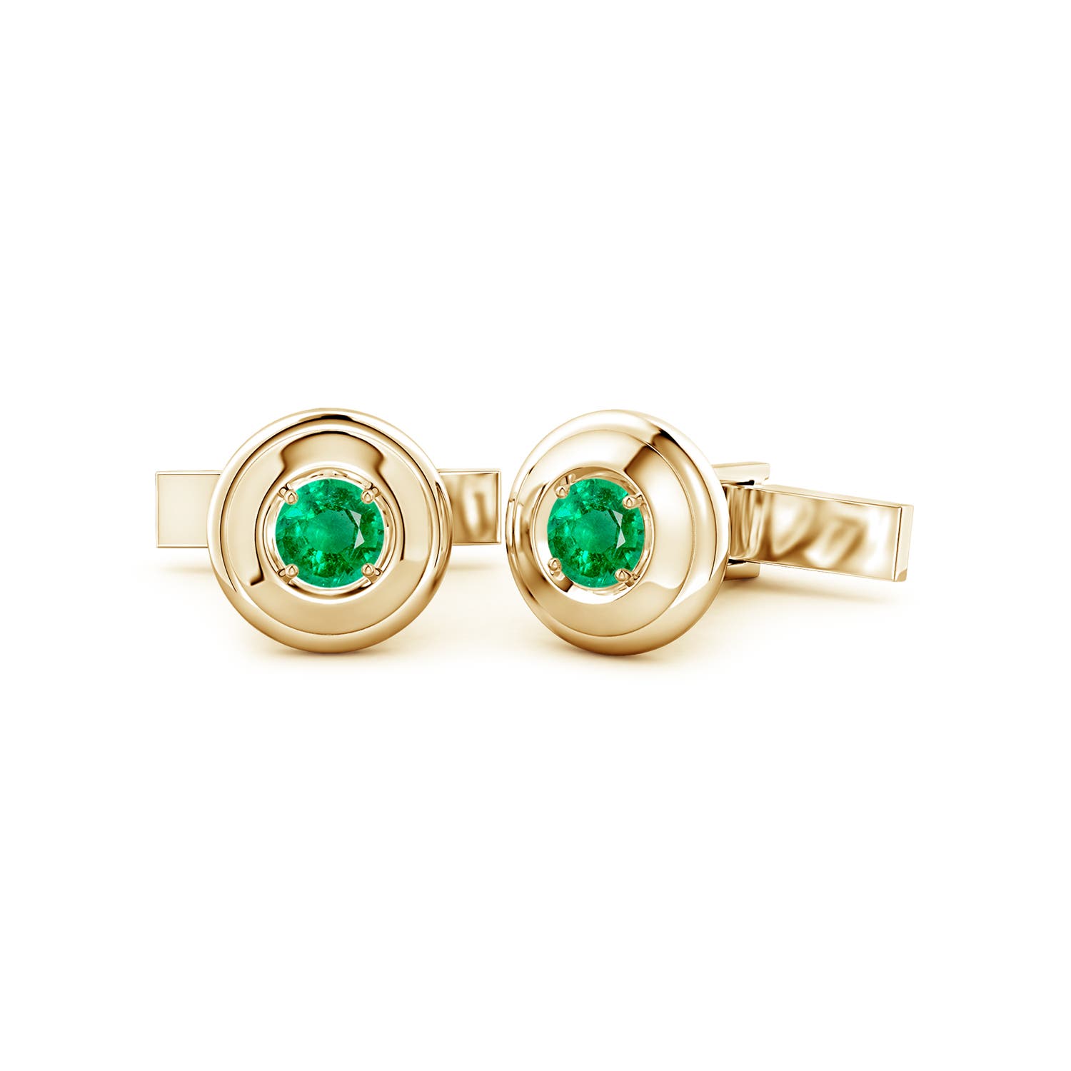 Angara 1.9 CTW Men's Emerald Cufflinks in 18K Yellow Gold